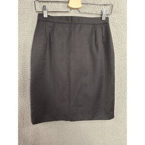 Giorgio Armani Le Collezioni Skirt 6 Virgin Wool Black Straight & Pencil